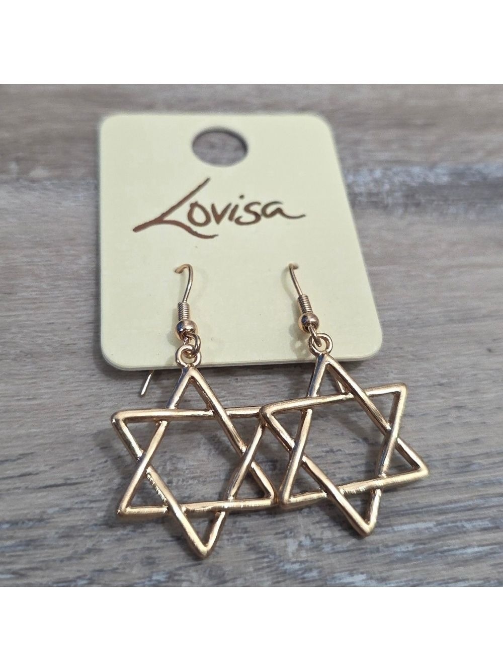 Lovisa Star of David Drop Gold  Color Earrings - New